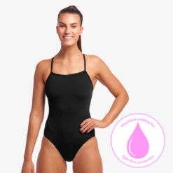 FUNKITA Still Black | Ladies Swim Secure One Piece