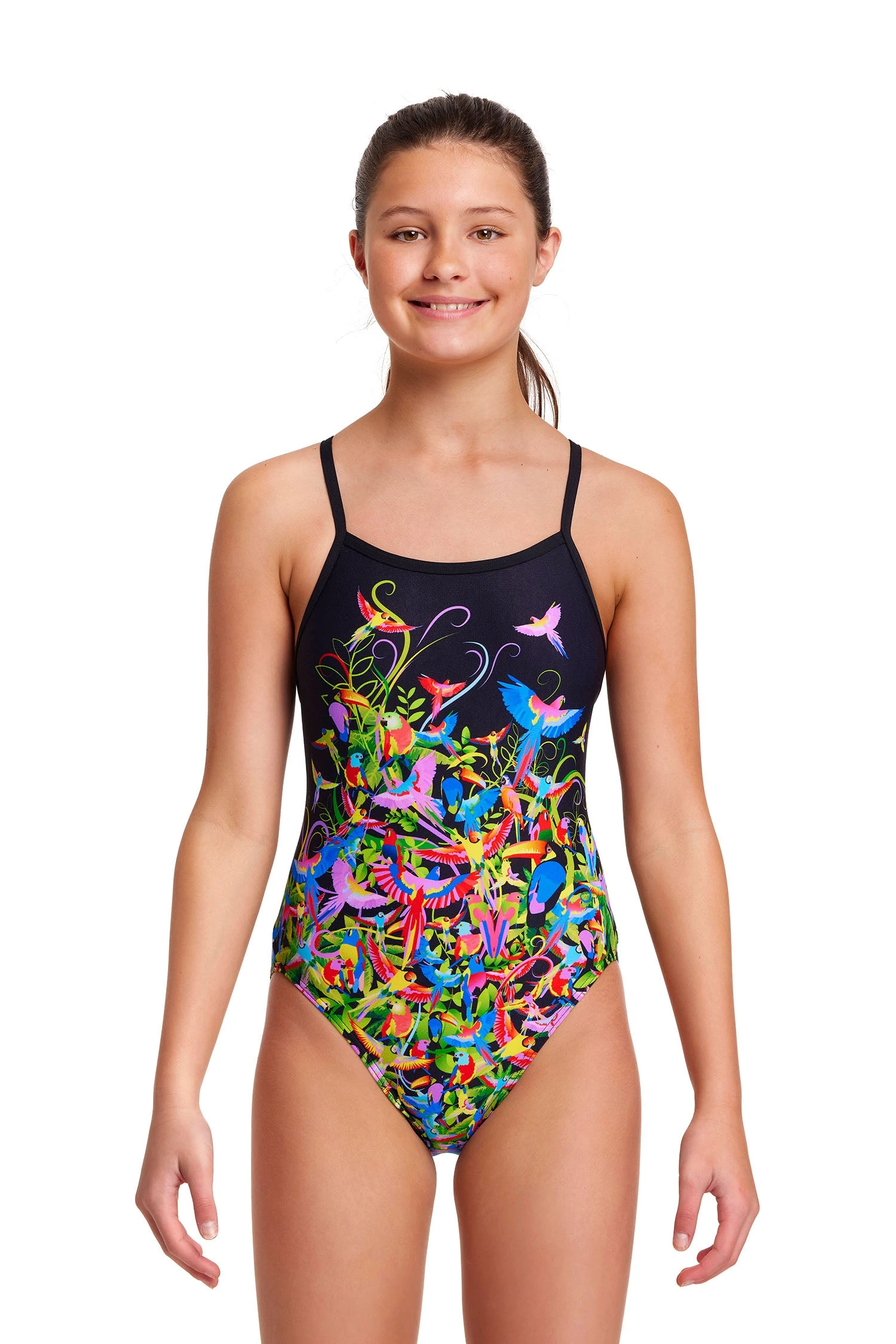 FUNKITA Macaw Magic | Girls Single Strap One Piece - Image 4